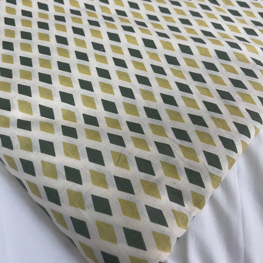 Dual-Tone Diamond Print Cotton Fabric