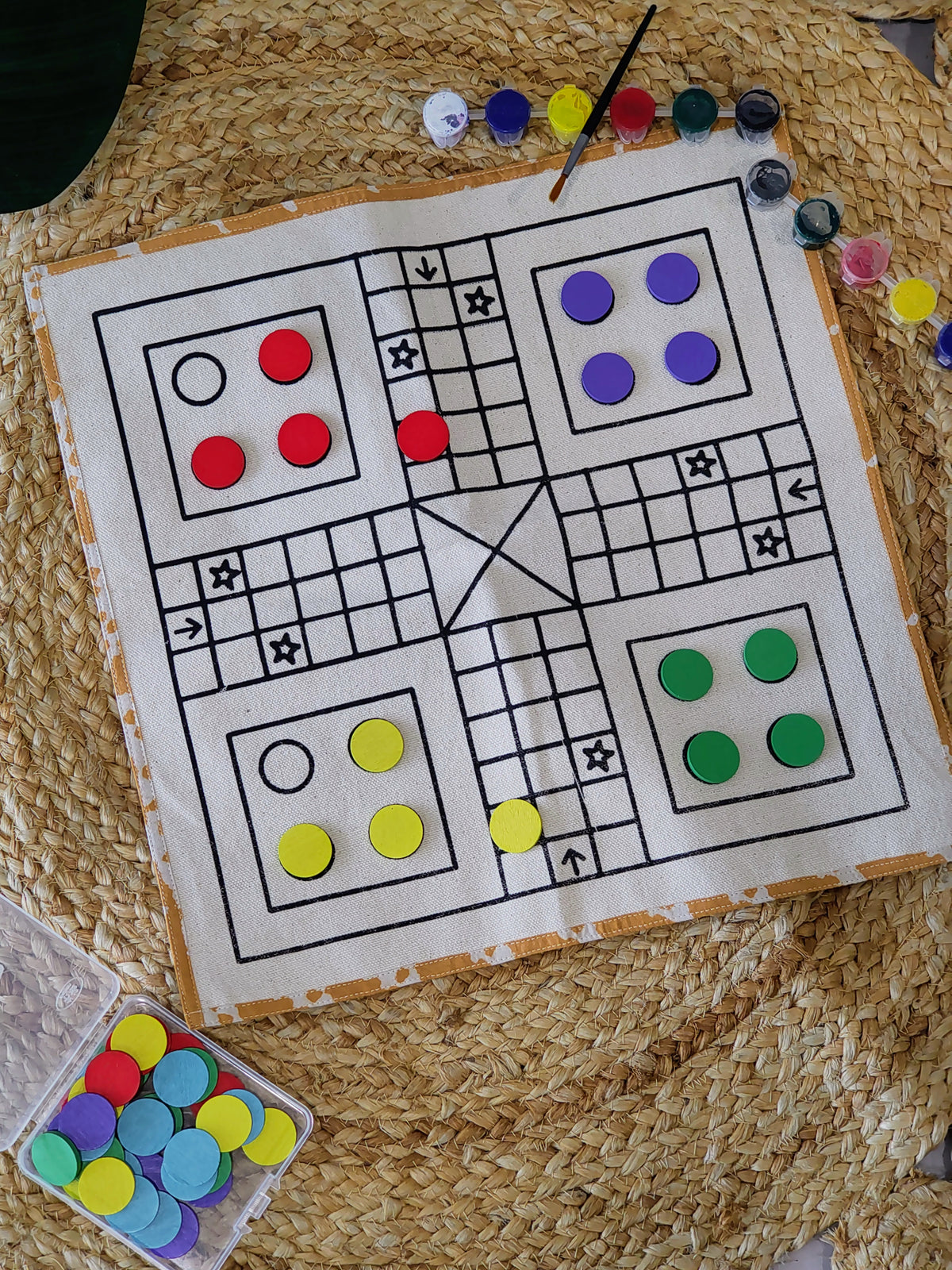 Canvas Snakes & Ladders and Ludo DIY Game – Paint, Play & Personalise