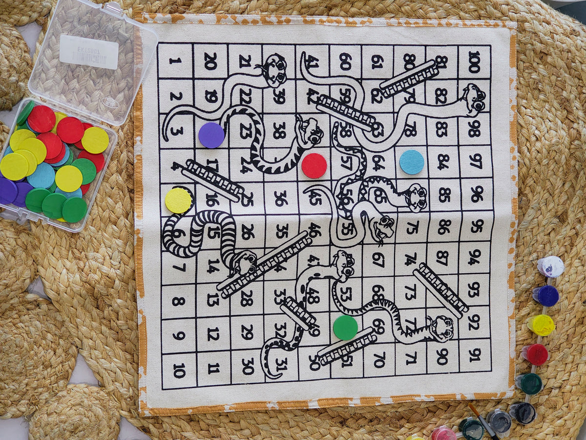 Canvas Snakes & Ladders and Ludo DIY Game – Paint, Play & Personalise