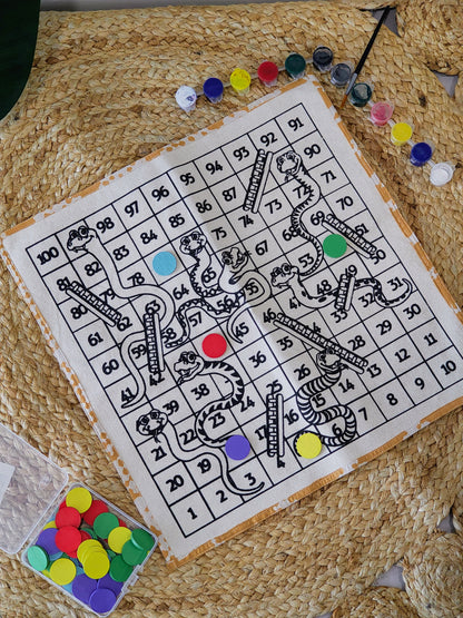 Canvas Snakes & Ladders and Ludo DIY Game – Paint, Play & Personalise