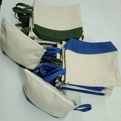Canvas Zipper Toiletries Pouch with Base - pack of 10