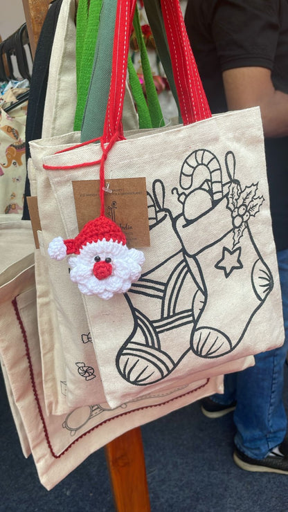 Santa Crochet Hair clips / charm - pack of 2/4/6