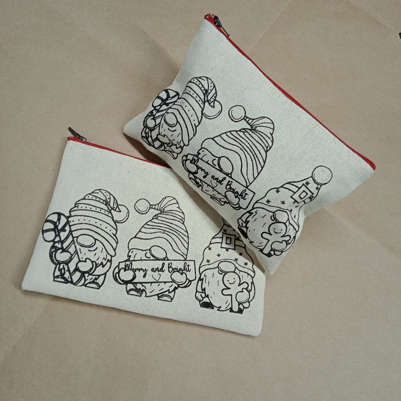 Multi-purpose Christmas Canvas Zipper pouch - Pack of 6/10/30/50