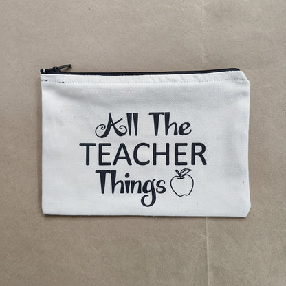 Canvas zipper pouches for teachers day