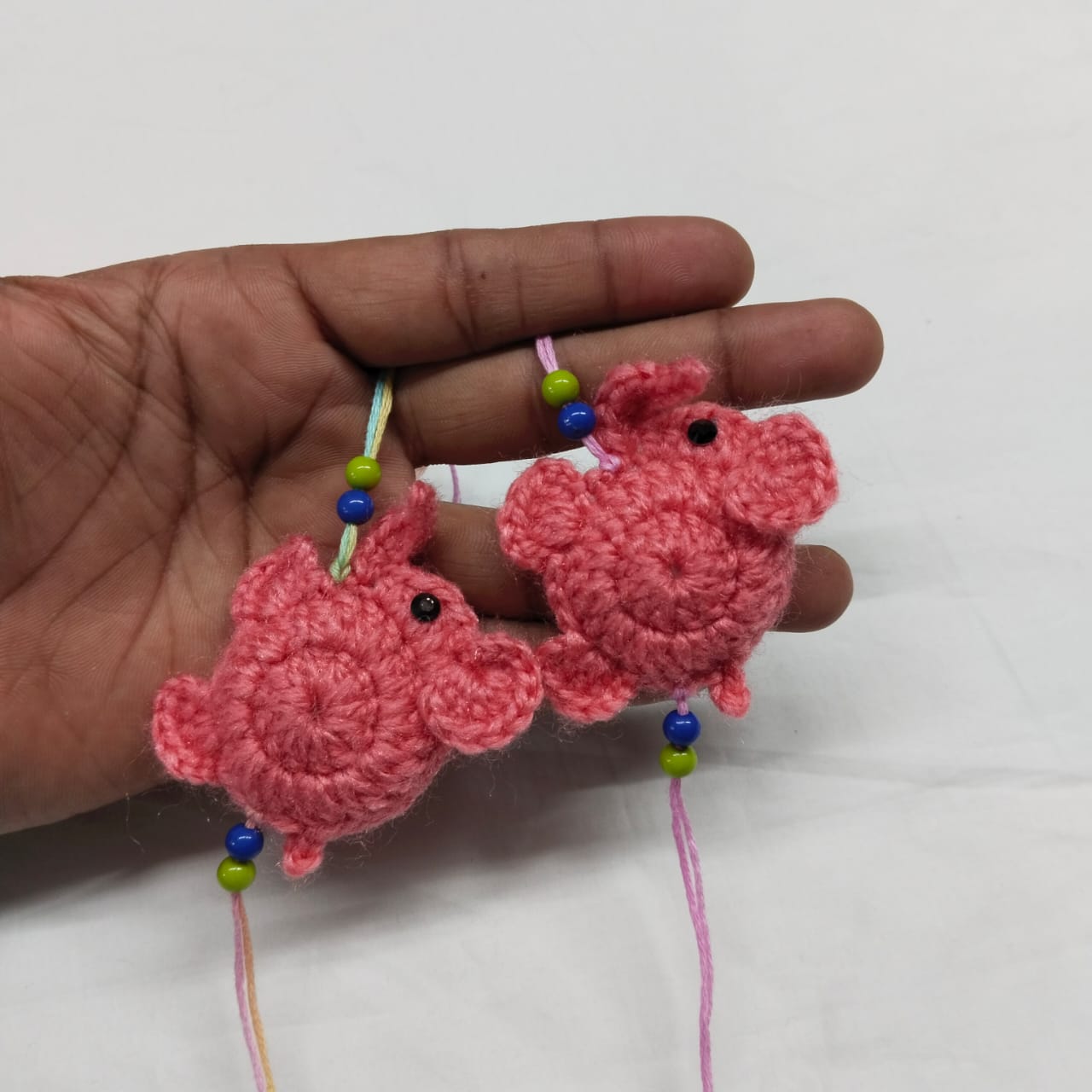 Handmade Crochet Cute Elephant Rakhi