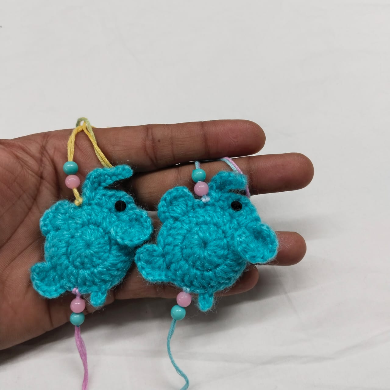Handmade Crochet Cute Elephant Rakhi