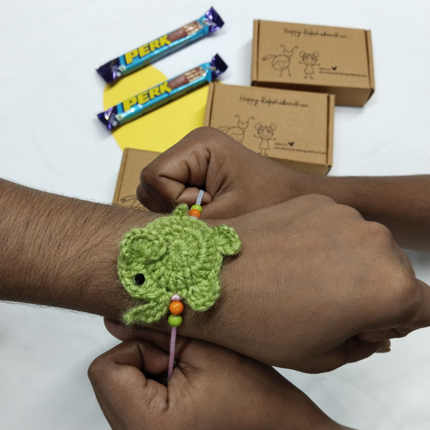 Handmade Crochet Cute Elephant Rakhi