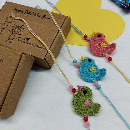 Handmade Crochet Cute Bird Rakhi