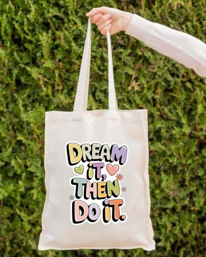Eco-friendly recycled canvas Teacher’s Day tote bag with colourful printed design
