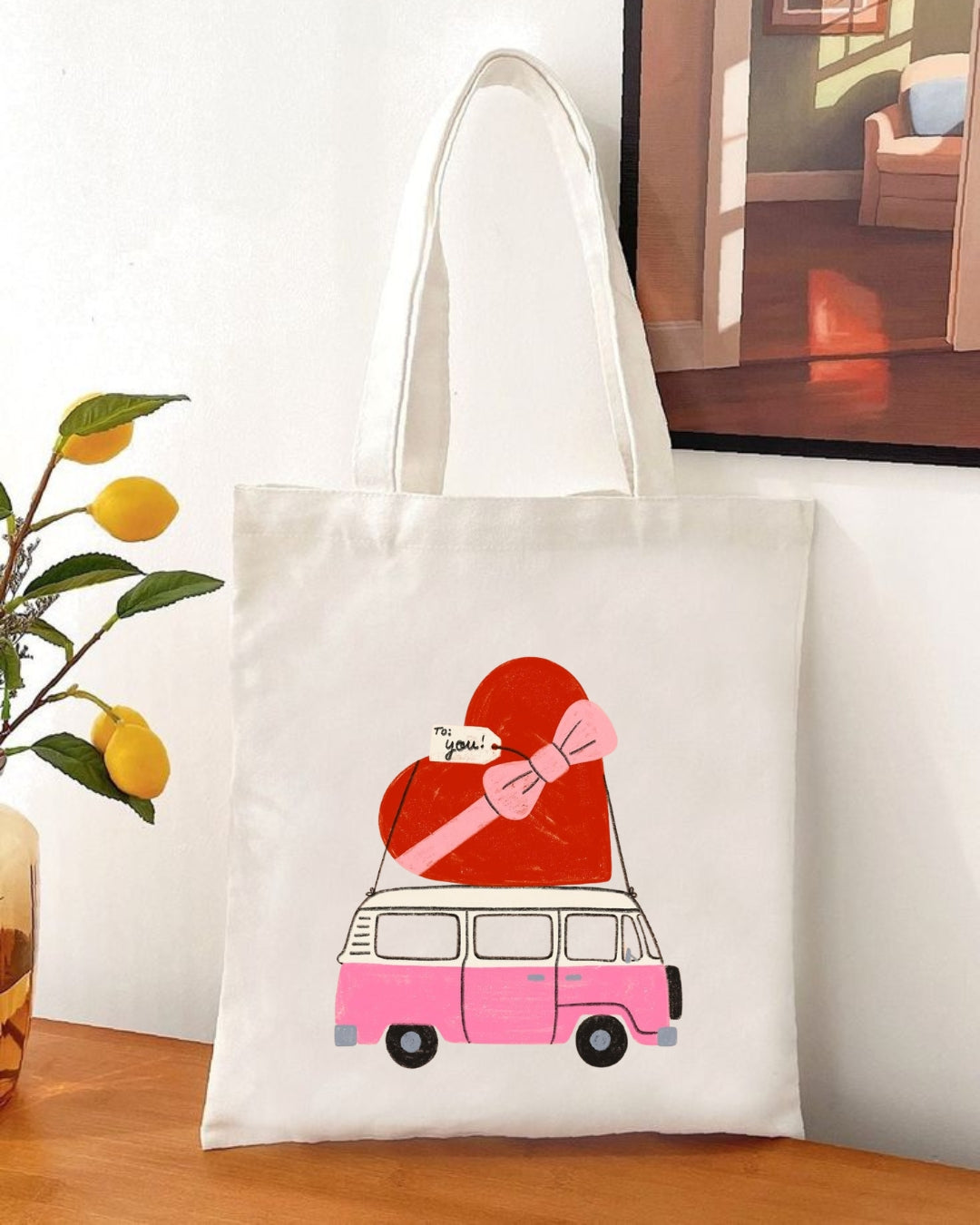 Valentine’s Day Eco-Friendly Canvas Tote Bag