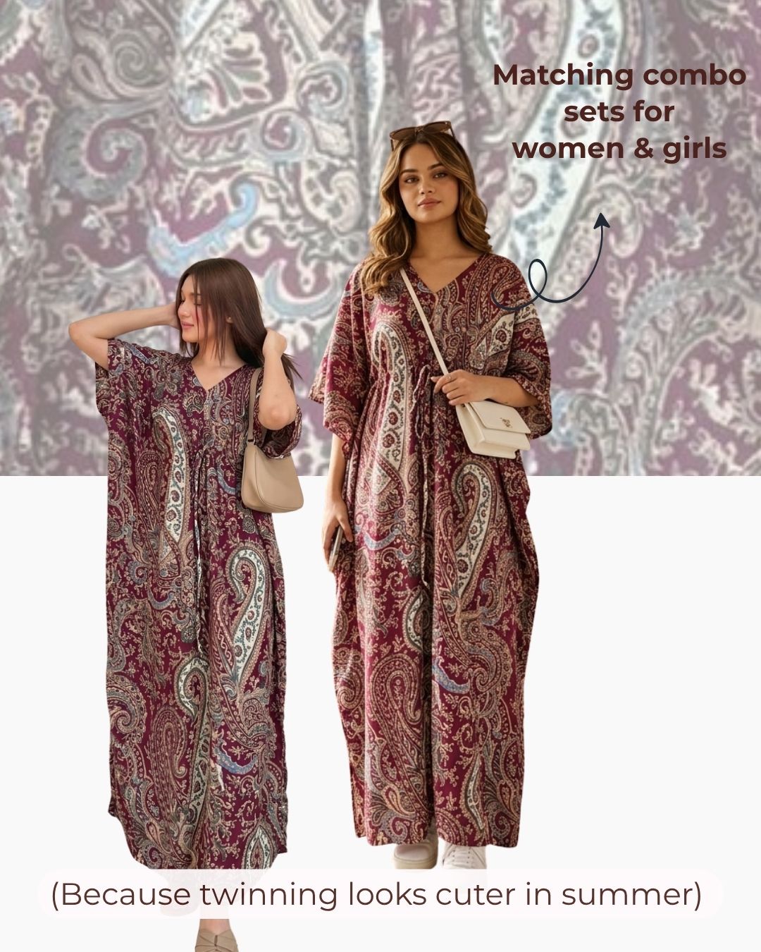 Paisley Print Cotton Kaftaan for Women