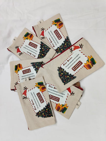 Digital print Christmas Canvas zipper pouches - Pack of 6/12/24