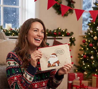 Christmas Canvas zipper pouches in quirky prints - Pack of 6