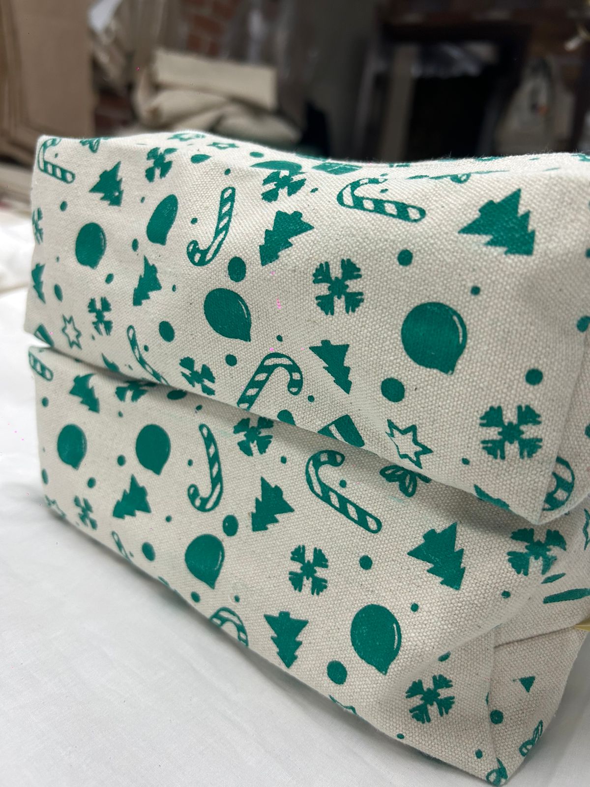Canvas box pouches for Chrsitmas - Pack of 2