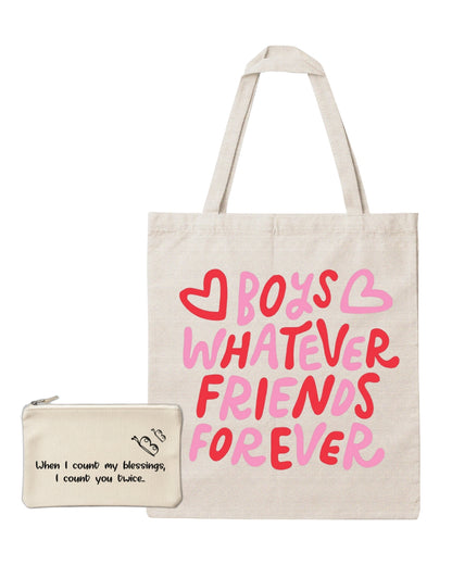 Valentine’s Day Eco-Friendly Canvas Tote Bag and a pouch Combo