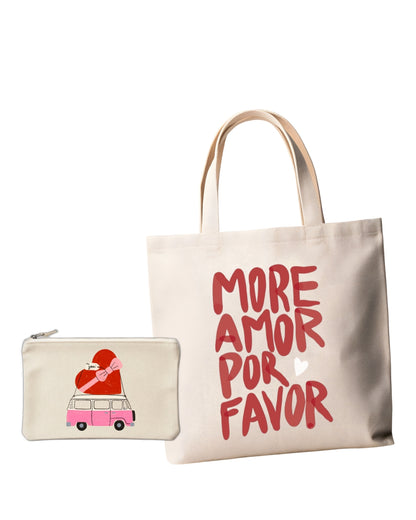 Valentine’s Day Eco-Friendly Canvas Tote Bag and a pouch Combo