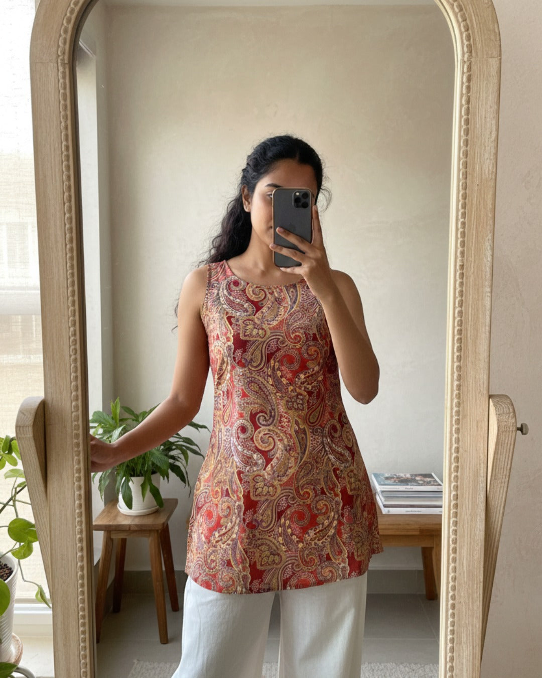 Rustic Paisley Cotton Sleeveless top - RESTOCKED