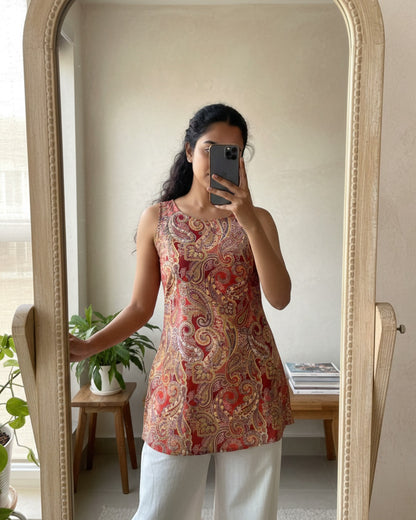 Rustic Paisley Cotton Sleeveless top - RESTOCKED