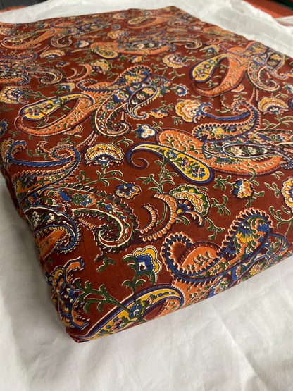 Rust Paisley Sleeveless Cotton Top