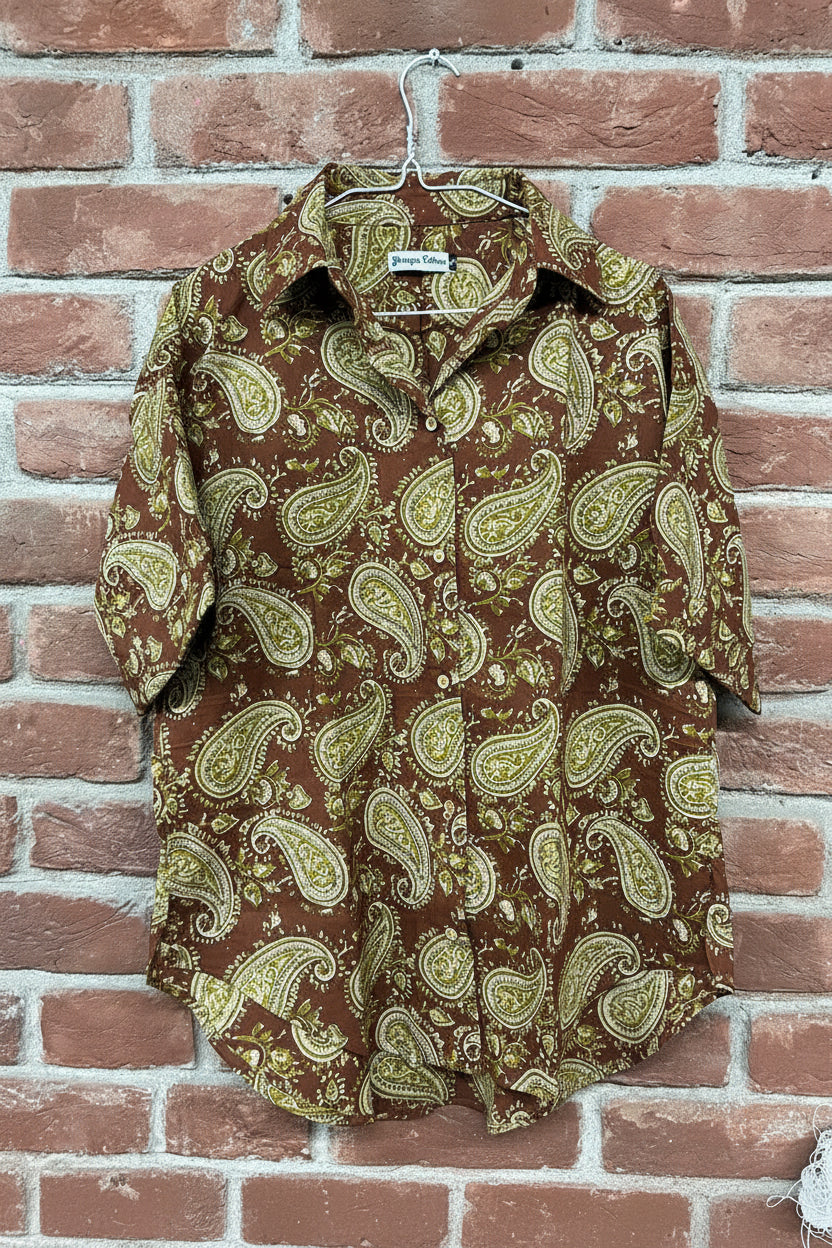 Brown Paisley baggy shirt