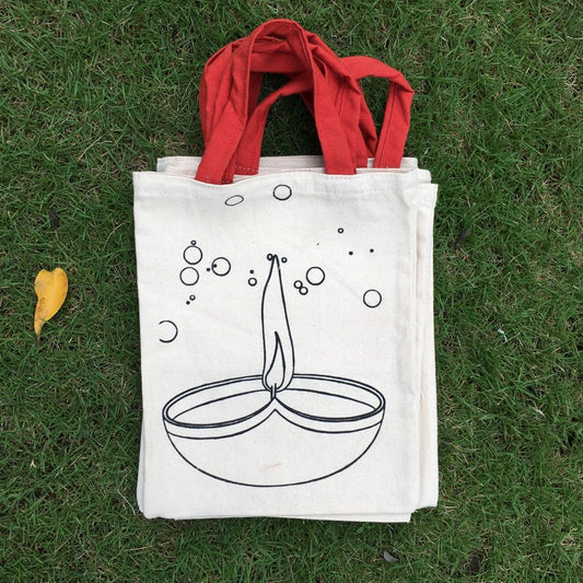 Deepawali themed Canvas goodie Bags - small size - Pack of 20