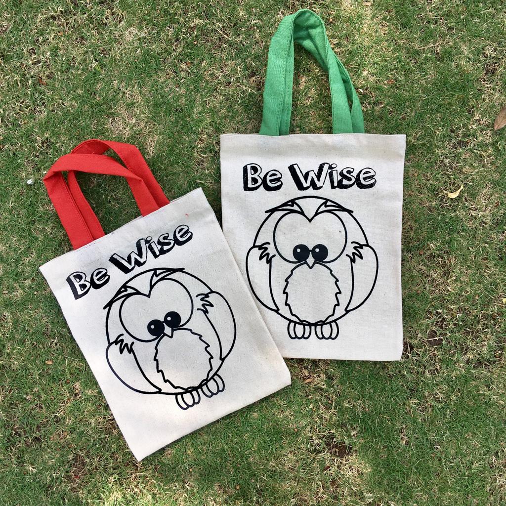 Canvas Bags Owl Print - Pack of 30