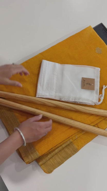 ShreeyasIndia Premium Silk Saree Roll Over Cover Set with TEAK WOOD sticks